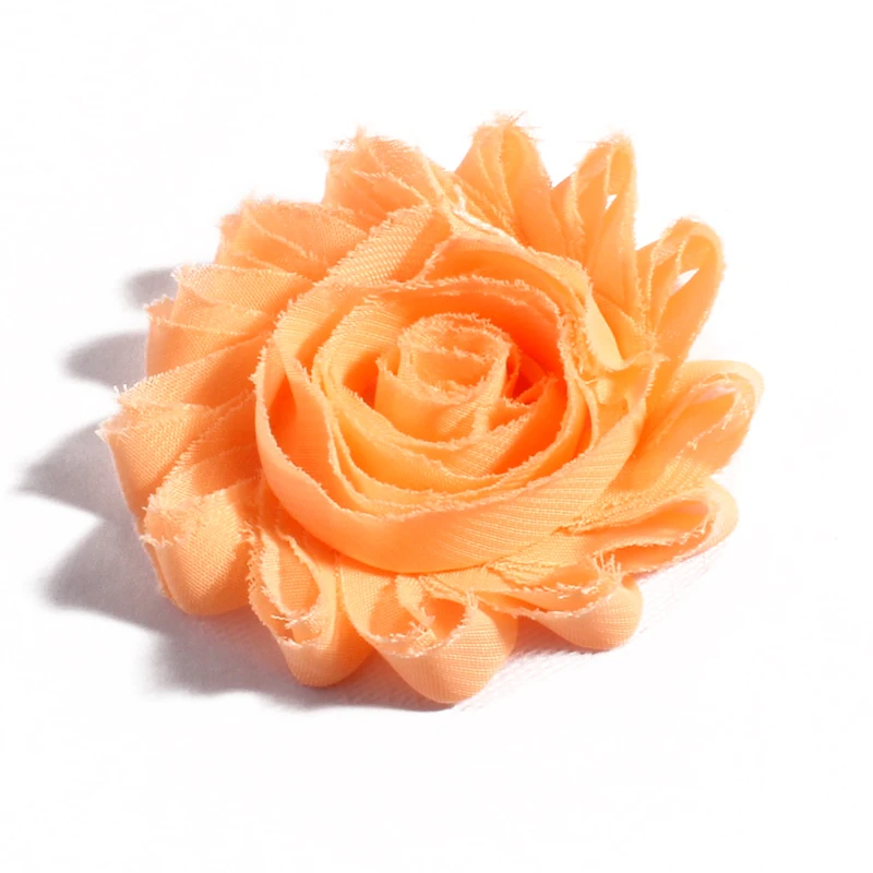 10pcs 2.6 ''15 Farben künstliche weiche schäbige ausgefranste Chiffon Dekorationen Stoff Blumenstrauß für Hochzeit Braut Girlande nach Hause – Detail 3