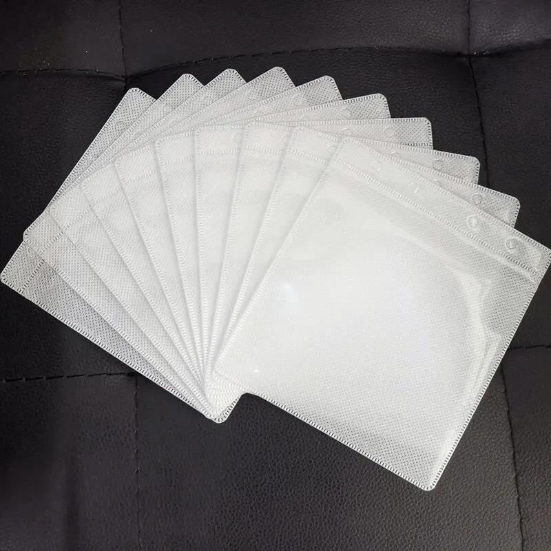 10 PCs Pack Double-sided CD Bag CD Pp Bag 12cm CD DVD Storage Bag