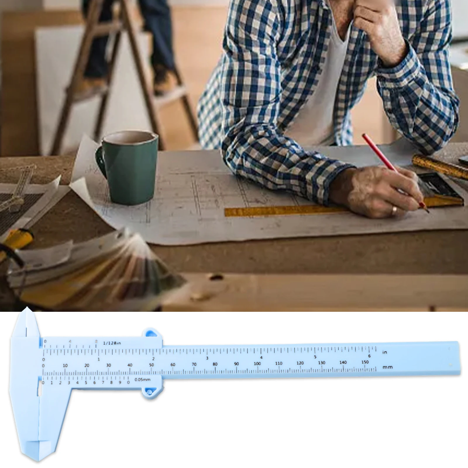 1Pc 0-150mm Vernier Calipers Plastic School Exhibition Gift Precision Measuring Instrument For Measuring Depth Height Diameter