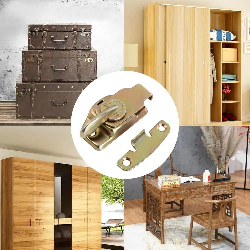 Durable Corrosion Resistance Table Locks Metal Smooth Surface Dining Table Buckles Gold Tables Drawers