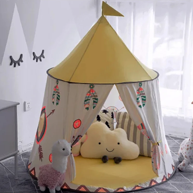 Kid Teepee Tent House Portable Princess Castle Folding Kids Tents Baby Play House Children Play Toy Birthday Christmas Gift