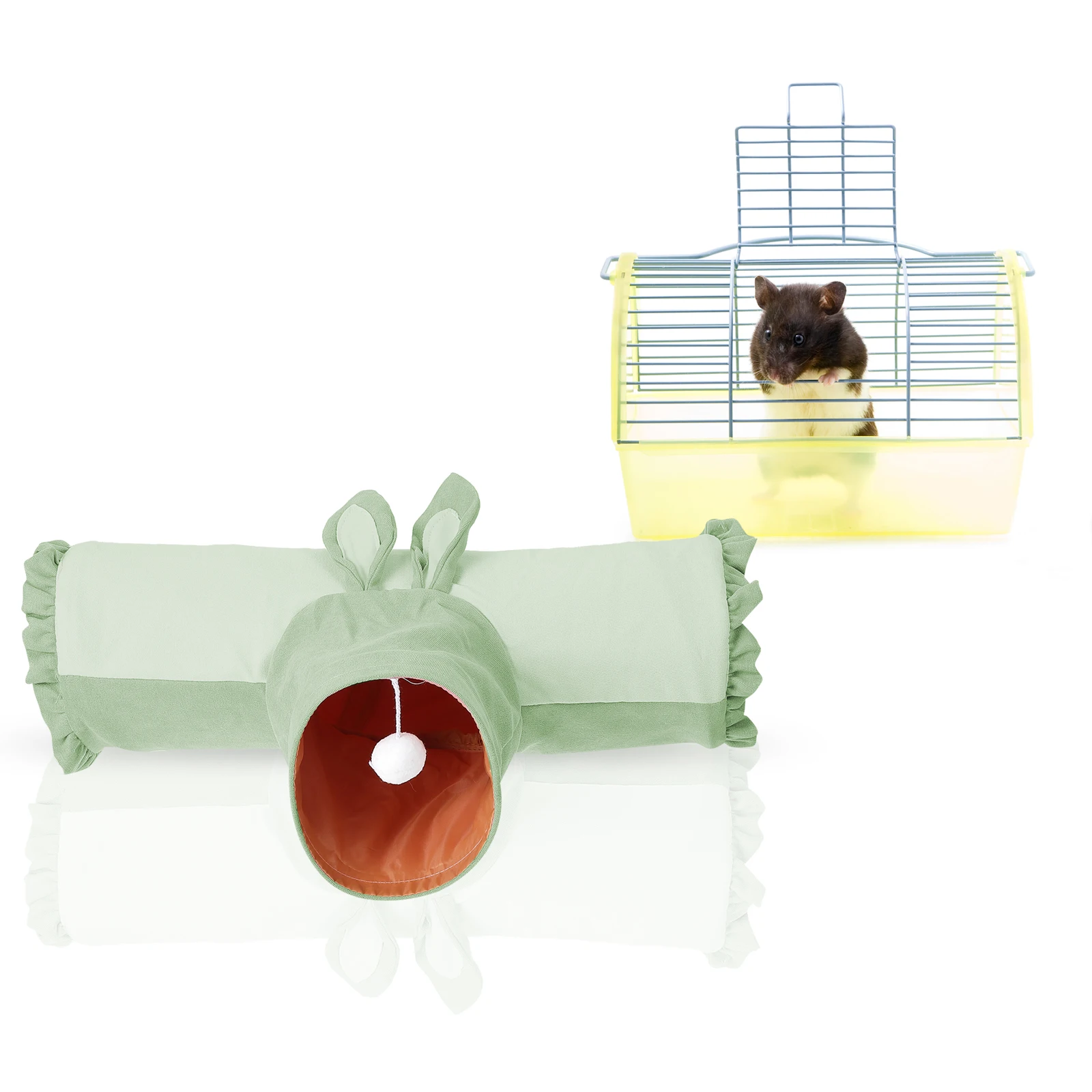 

Lightweight Portable Hamster Tunnel Small Animals Play Hiding House Rabbit Resting Nest Cloth Warm Bed Pet T Shaped