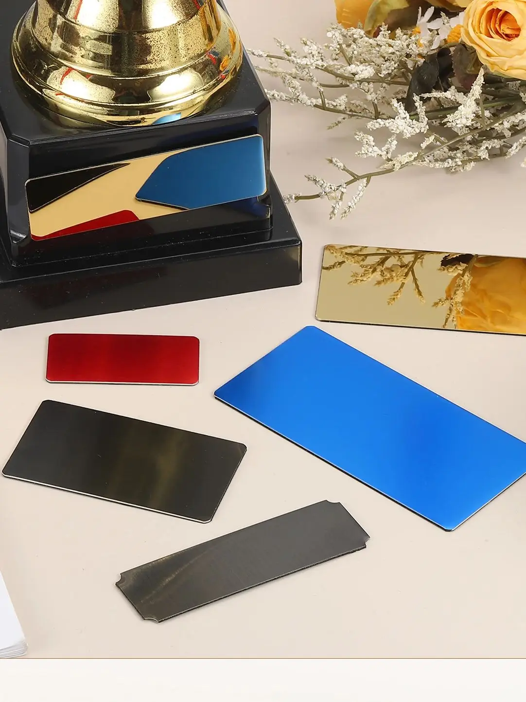 12 szt. Puste Tabliczki Imienne Grawerowane Metalowe Tabliczki Imienne Laserowe Mocne Samoprzylepne Tabliczki Imienne Anodowane Aluminium Personalizowane do Znaków DIY Rękodzieło — zdjęcie produktu 7