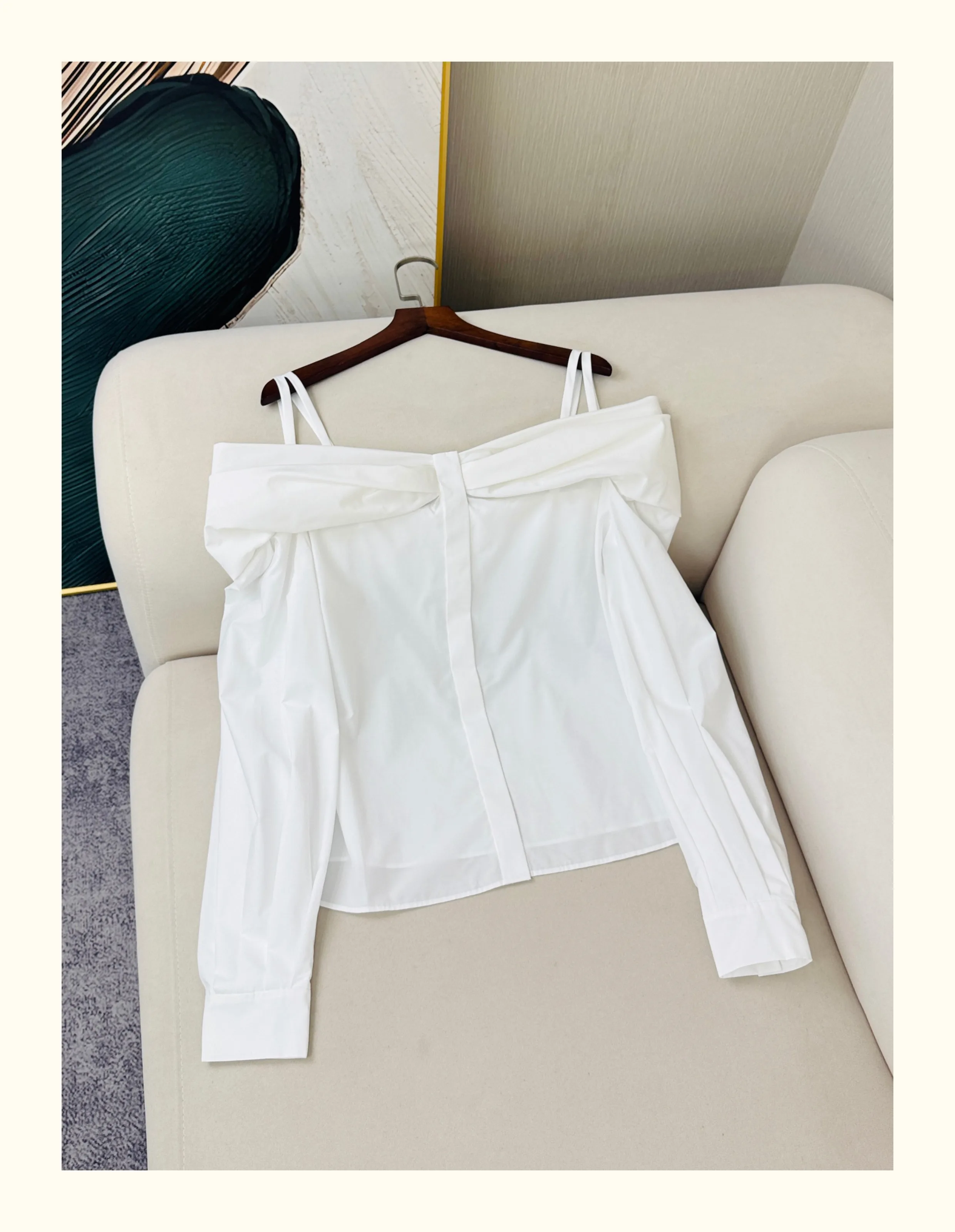 

Sexy Slash Neck Off Shoulder White Shirt Elegant Ladies Long Sleeve 100% Cotton Tops
