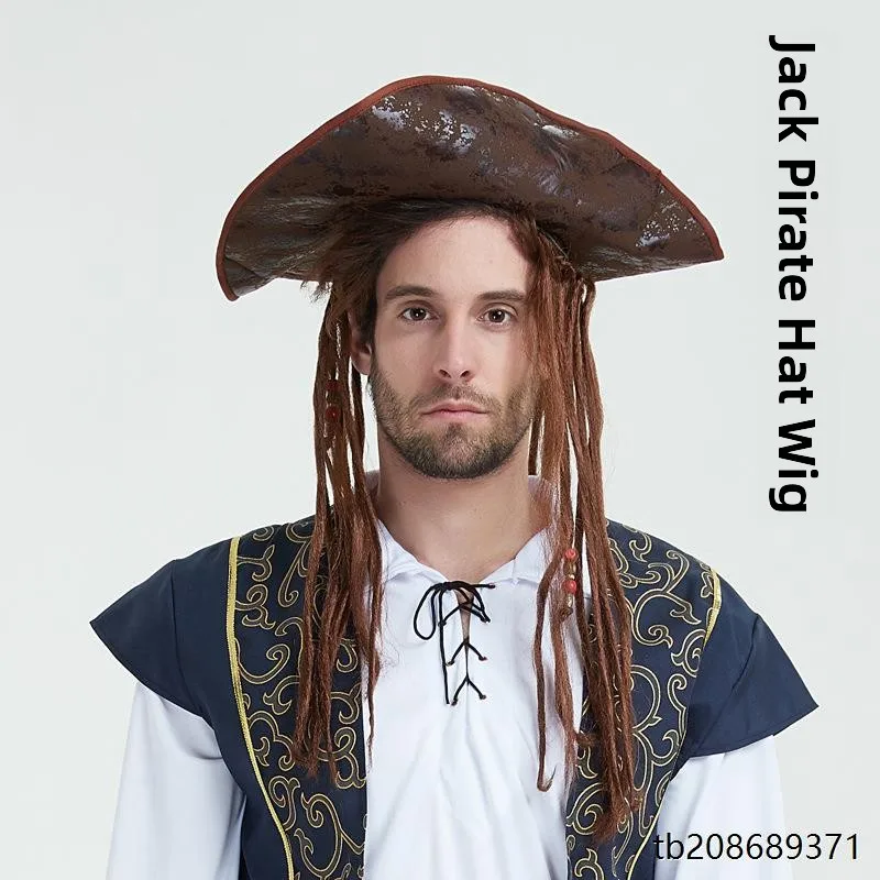 Perruque de Pirate des caraïbes, accessoire d'halloween, masque pour les yeux, pièce d'or, drapeau Pirate, Sos pour Costume pour femmes, accessoire Par