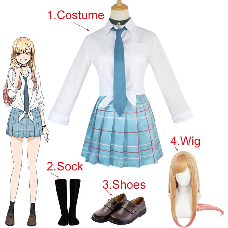 Anime My Dress-Up Darling Marin Kitagawa Cosplay Costume High School Girl Student JK Uniform Skirt