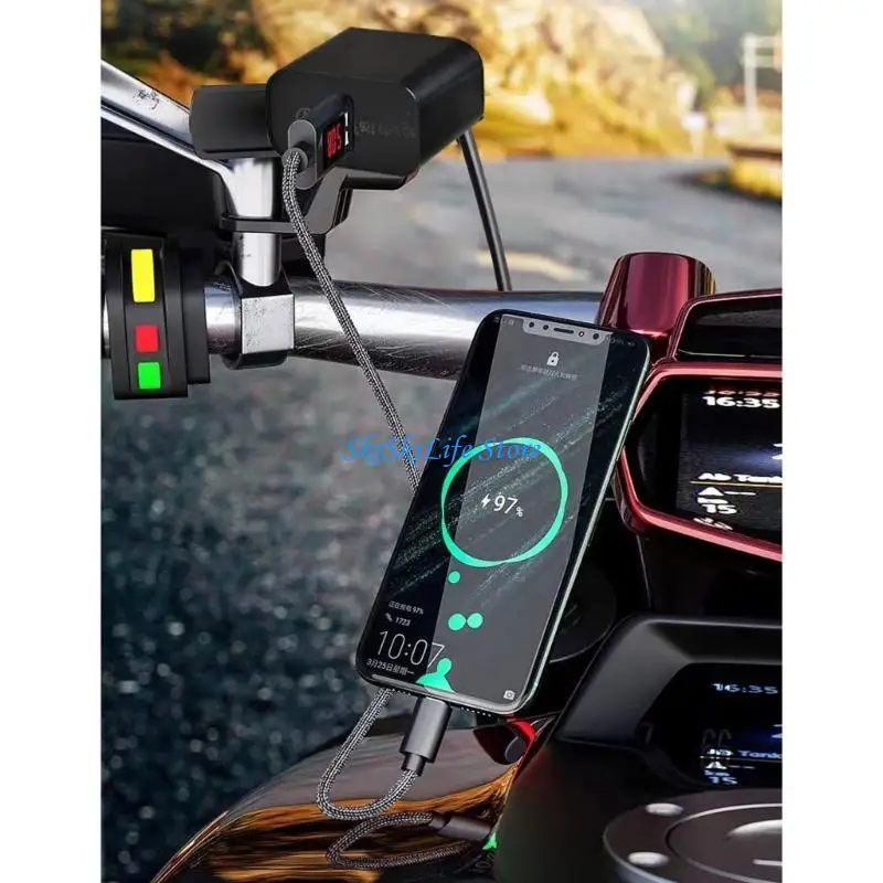 E65E 18W Fast USB For Electric Bike Motorcycle Compatible DC36V 48V 60V 72V 120V Power Supply