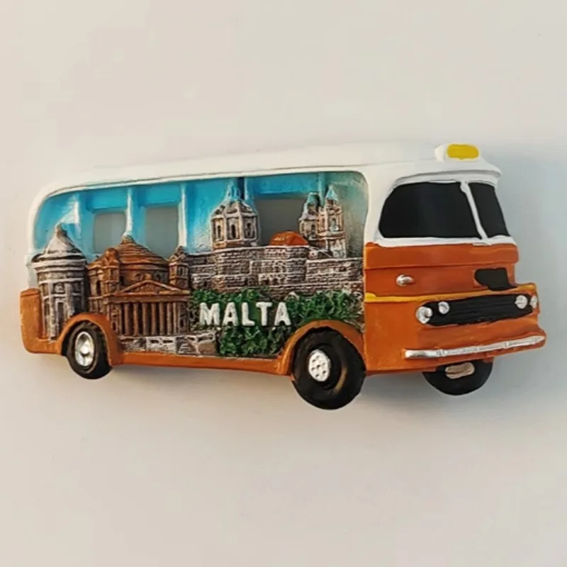 Malta Fridge Stickers Bus Travel Souvenirs Mosaic Fridge Magnets Home Decoration Wedding Gifts