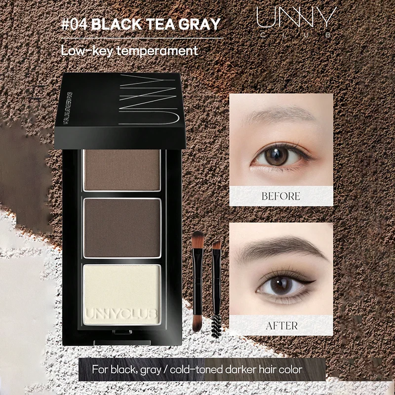 Paleta de polvos para cejas mate, gradación y contorno naturales, resistente al agua y al sudor, con espejo y 2 pinceles