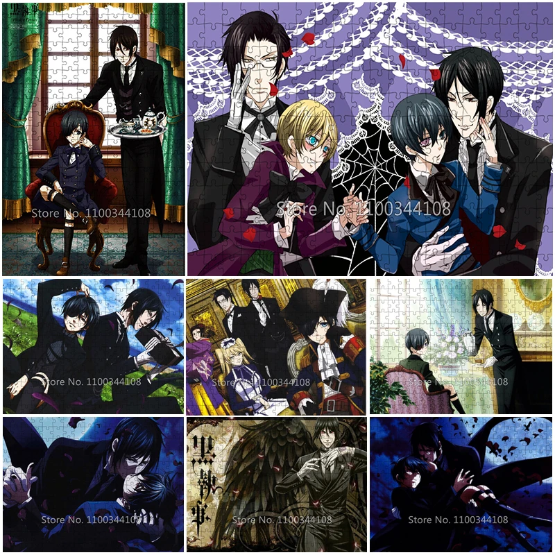 

Black Butler Jigsaw Puzzle 300/500/1000 Pieces Japanese Anime Kuroshitsuji Puzzles for Children's Handmade Educational Toys