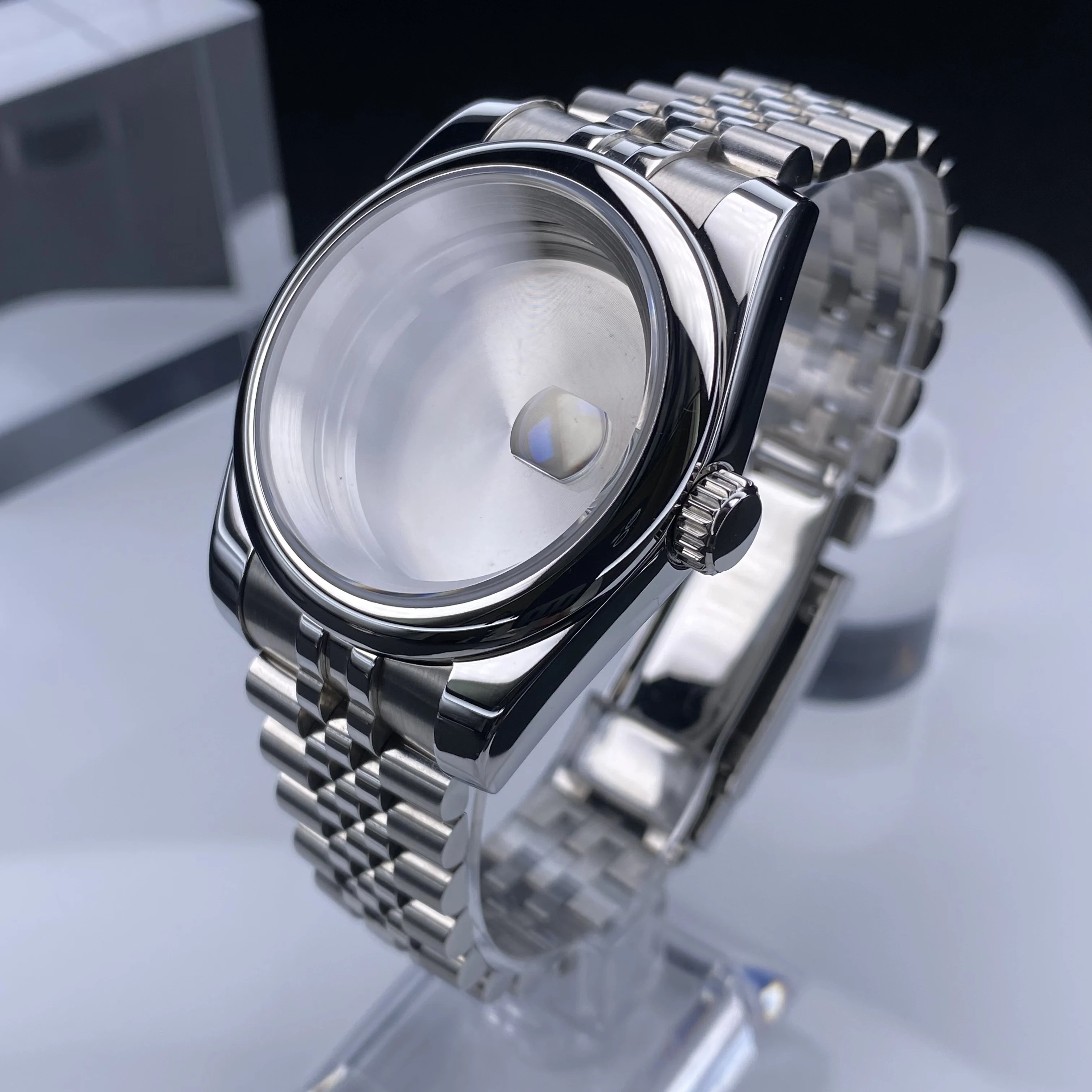 36 مللي متر/39 مللي متر NH35 ساعة حافظة عالية الجودة مقببة الشظية الفولاذ المقاوم للصدأ الياقوت الزجاج صالح nh34 nh35 nh36 حركة 28.5 مللي متر تاريخ الطلب