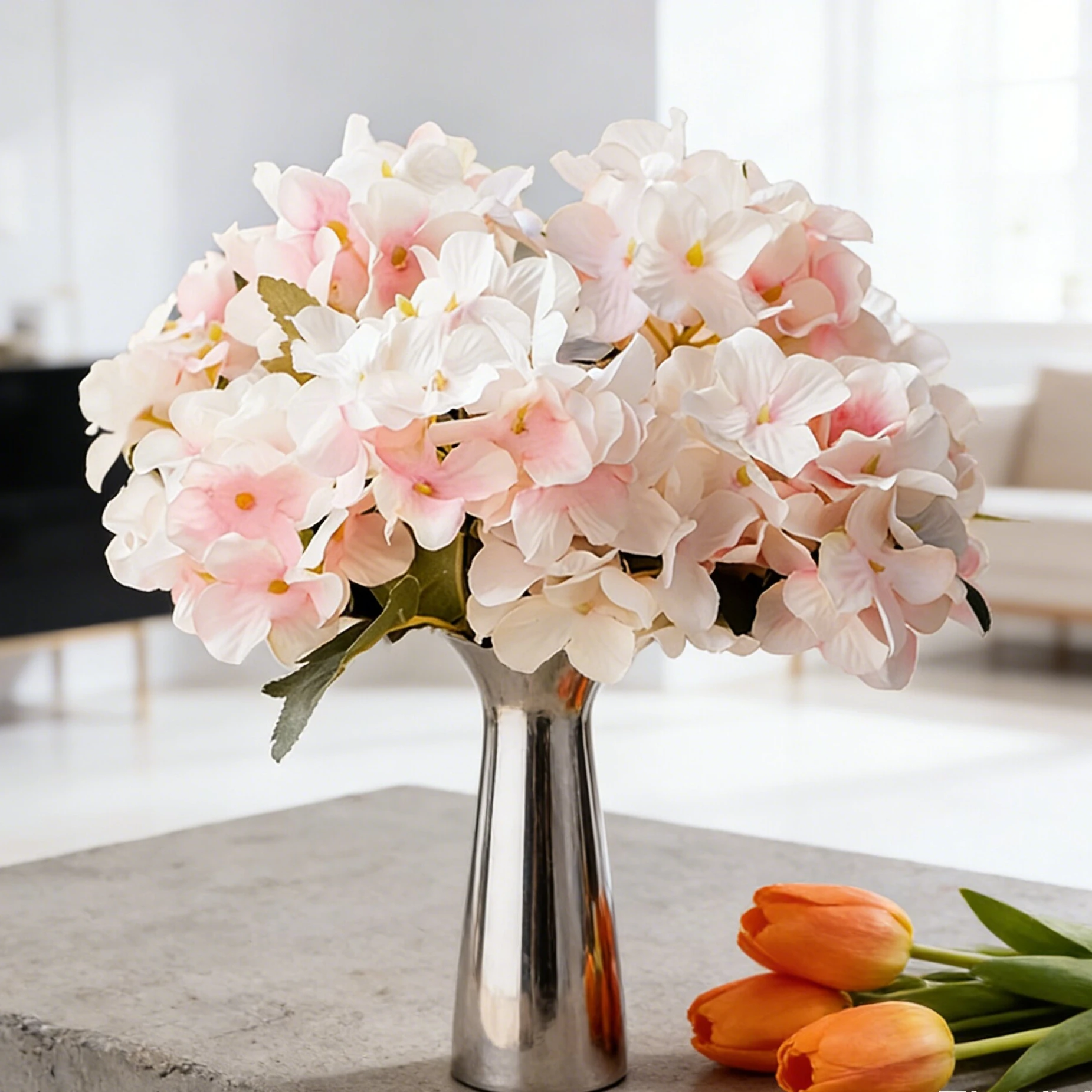 Künstliche Hortensien-Blumen für Frühling, Hochwertige Dekoration für Zuhause, Tisch, Garten, Vase, Festliche Dekoration, Hochzeits-Brautstrauß, DIY-Geschenkbox