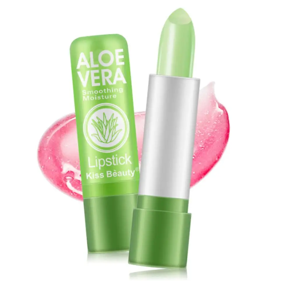 Waterproof Non Stick Cup Lipstick Long-lasting Moisturizing Lip Lipstick Aloe Temperature Discoloration Lipstick Gentle
