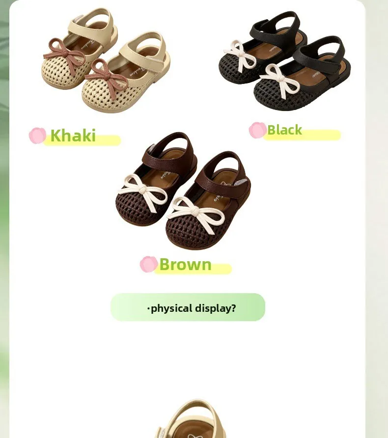 Prinzessinnen-Mädchen-Sandalen 2026 Neue Sommer Anti-Rutsch Weiche Sohle Niedliche Schleife Atmungsaktive Kinderschuhe Baby Kleinkind Strand-Sandalen – Detail 7
