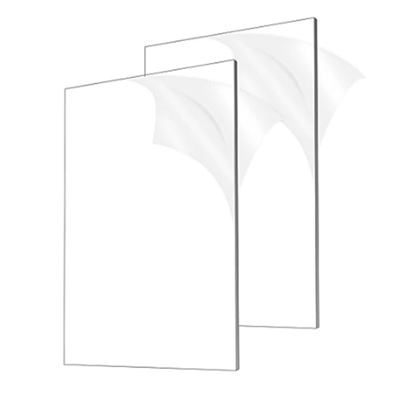 2Pcs 1/8In Thick (3Mm) Acrylic Sheets, Clear Cast Plexiglass 8X12in For Signs DIY Display Projects, Craft, Photo Frames Durable