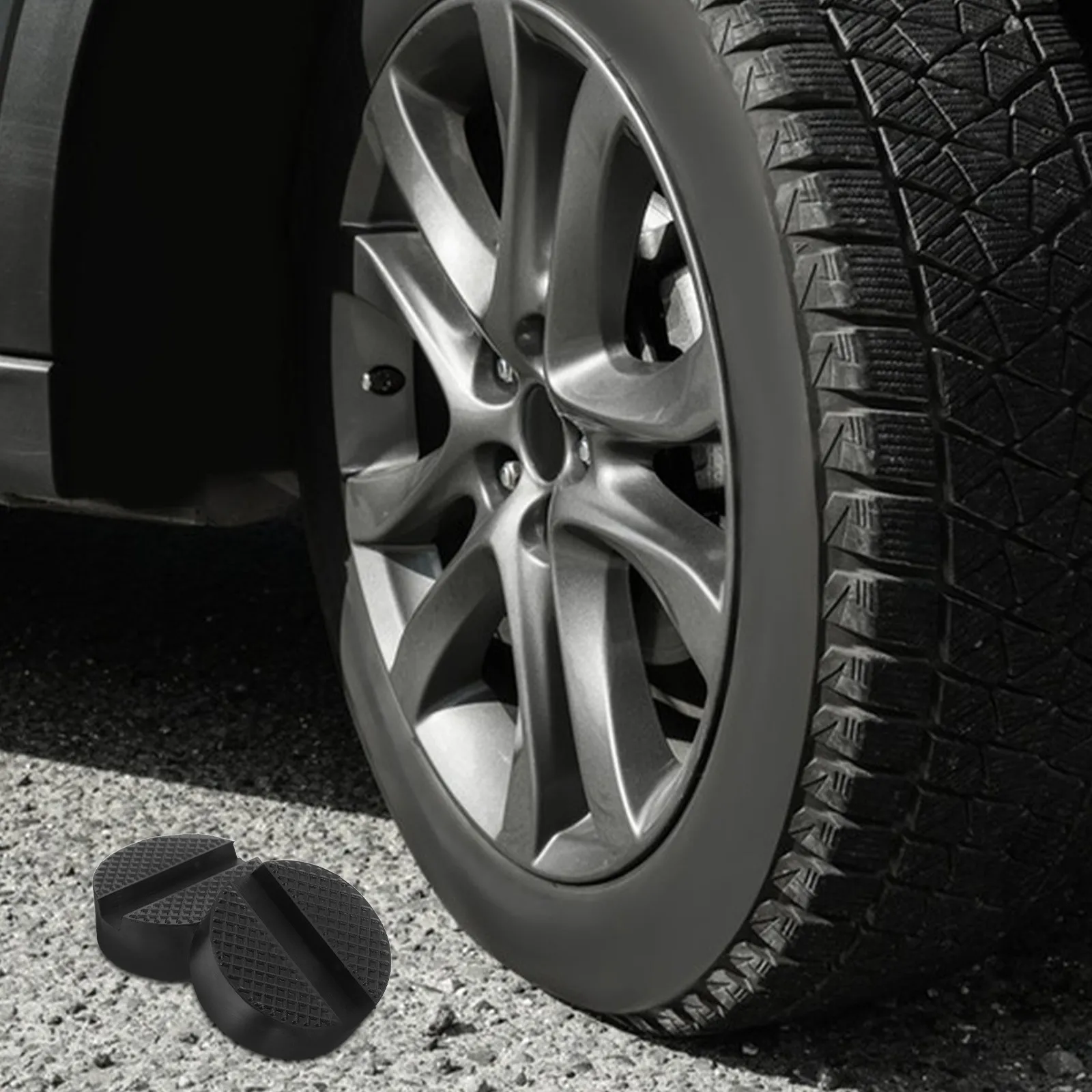 

2Pcs Rubber Jack Pad for Car Lift Hydraulic Floor Jack Stand Pressure Distributing Antislip Cushioning Protection Versatile