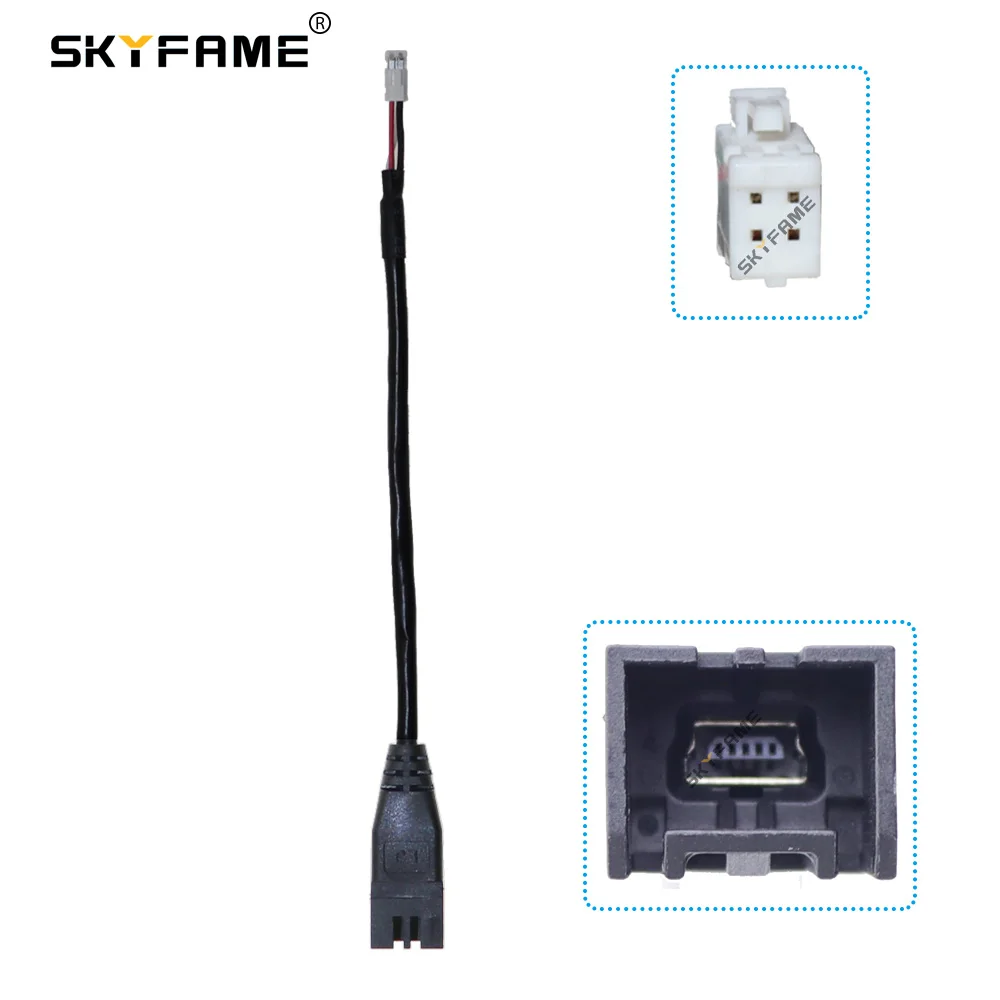 SKYFAME 4pin Original Car Cable Adapter USB Converter Line For NISSAN Ford