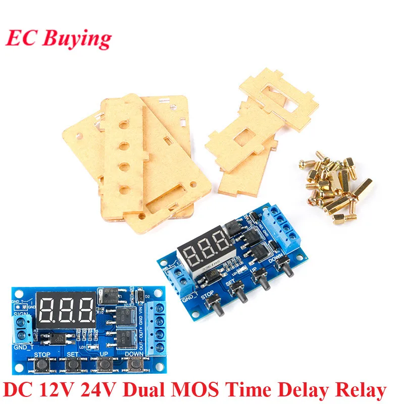 ZK-J04 ZK-J06 DC 12V 24V Çift MOS Tüp LED Dijital Zaman geciktirme rölesi Tetik Döngüsü Anahtarı devre Zamanlama Kontrol Modülü