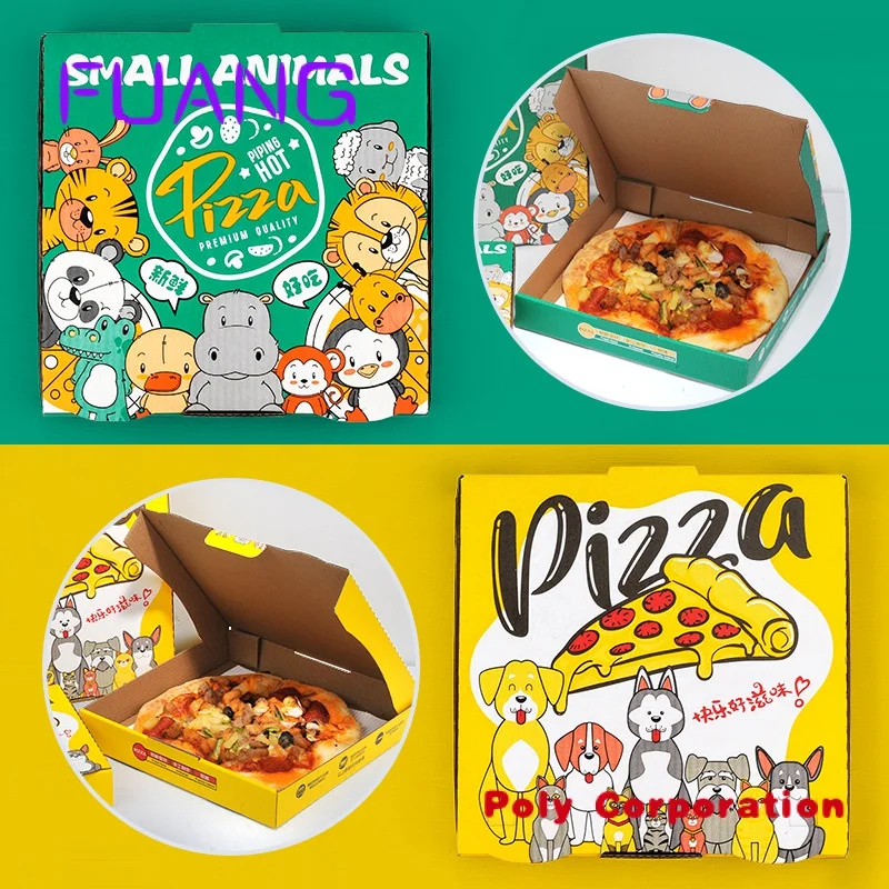 Custom  Factory Custom Printed Pizza Box Personalised Recycle Eco Friendly Corrugated Kraf Packing Paper Pizza Boxes and Pad Cus