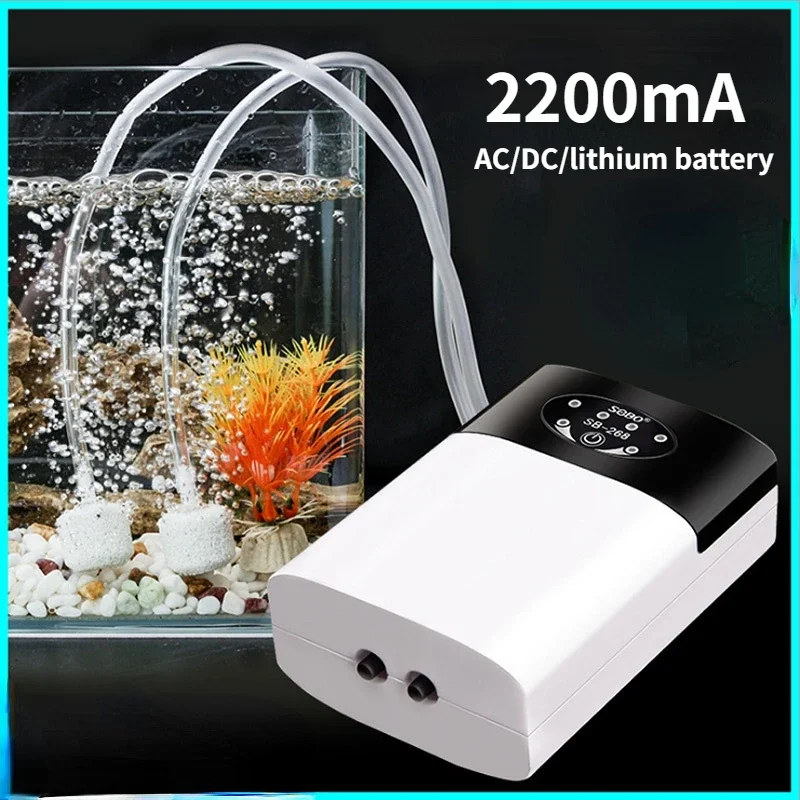 Dual-Purpose Aquarium Oxygen Pump Practical Exhaust USB Charging Portable Ultra Silent Air Compressor for Fish Tank Air Pump