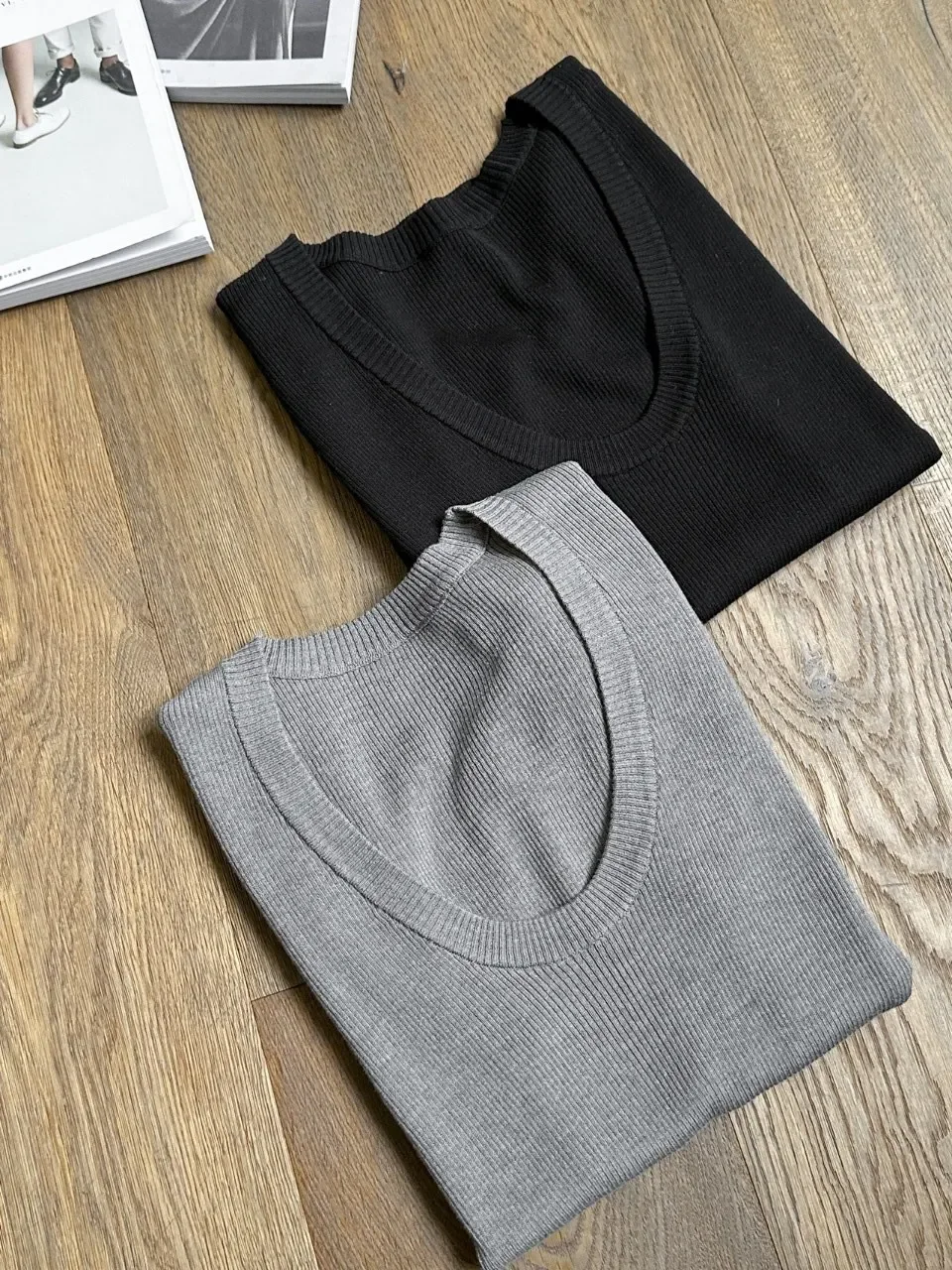 Ribbed T Shirts For Women High Quality Minimalism Tops High Elasticity 2024 New One Size Women\'s Clothing