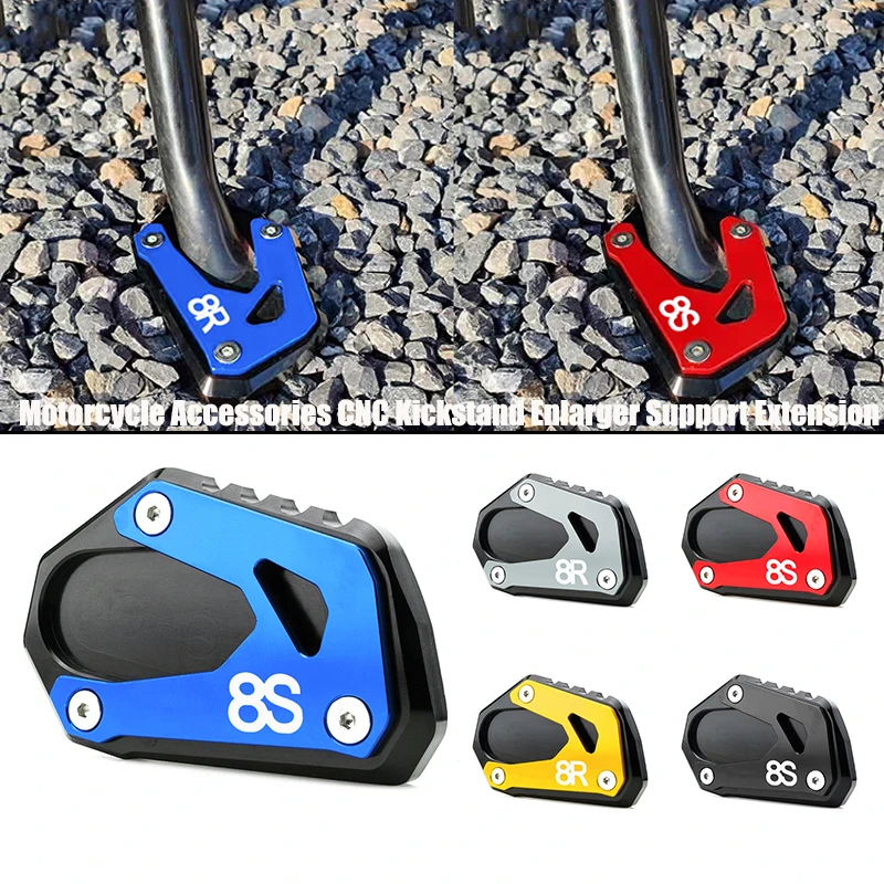 

Fit GSX 8S 8R Side Stand Pad For Suzuki GSX-8S GSX8S GSX8R 2025 Motorcycle Accessories CNC Kickstand Enlarger Support Extension