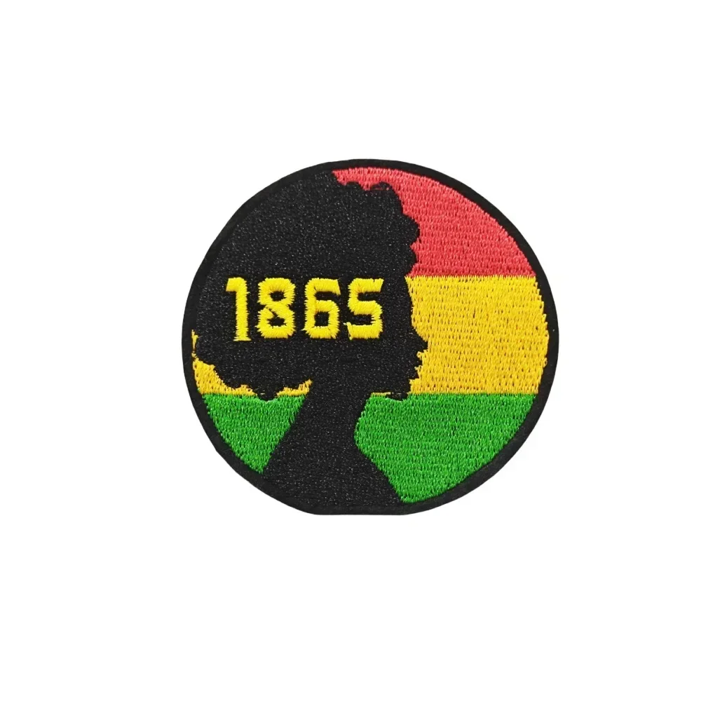 African Continent Iron on Patch for T-shirt Festival Cap Badge Black History Month Themed Freedom Emblem Africa Colors Appliques