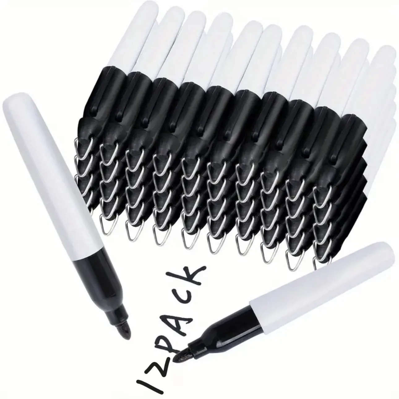 12pcs Golf Marking Pen Mini Permanent Marker with Triangular Iron Hook - Waterproof Quick Dry Pens for Golf Balls & Outdoor Use