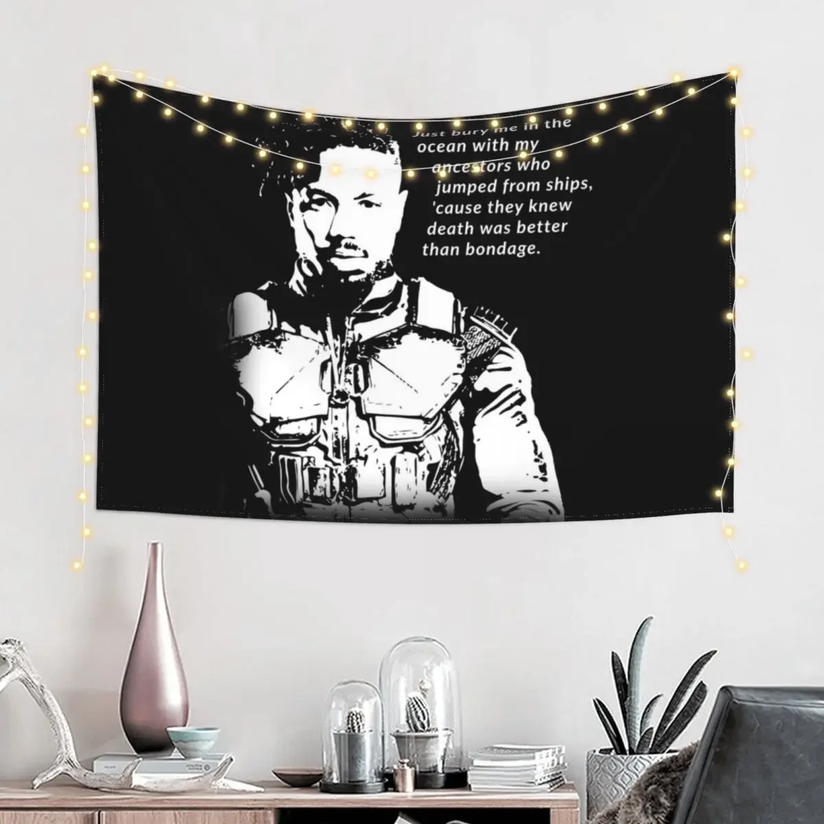 Erik Killmonger 'Bury Me' Memorable Famous Quote Tapestry Bedroom Organization And Decoration Aesthetics For Room Tapestry