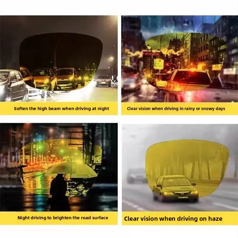 Night Driving Specific Photochromic Night Vision Myopia Glasses Prevent High Beams At Night Daytime UV Protection Unisex