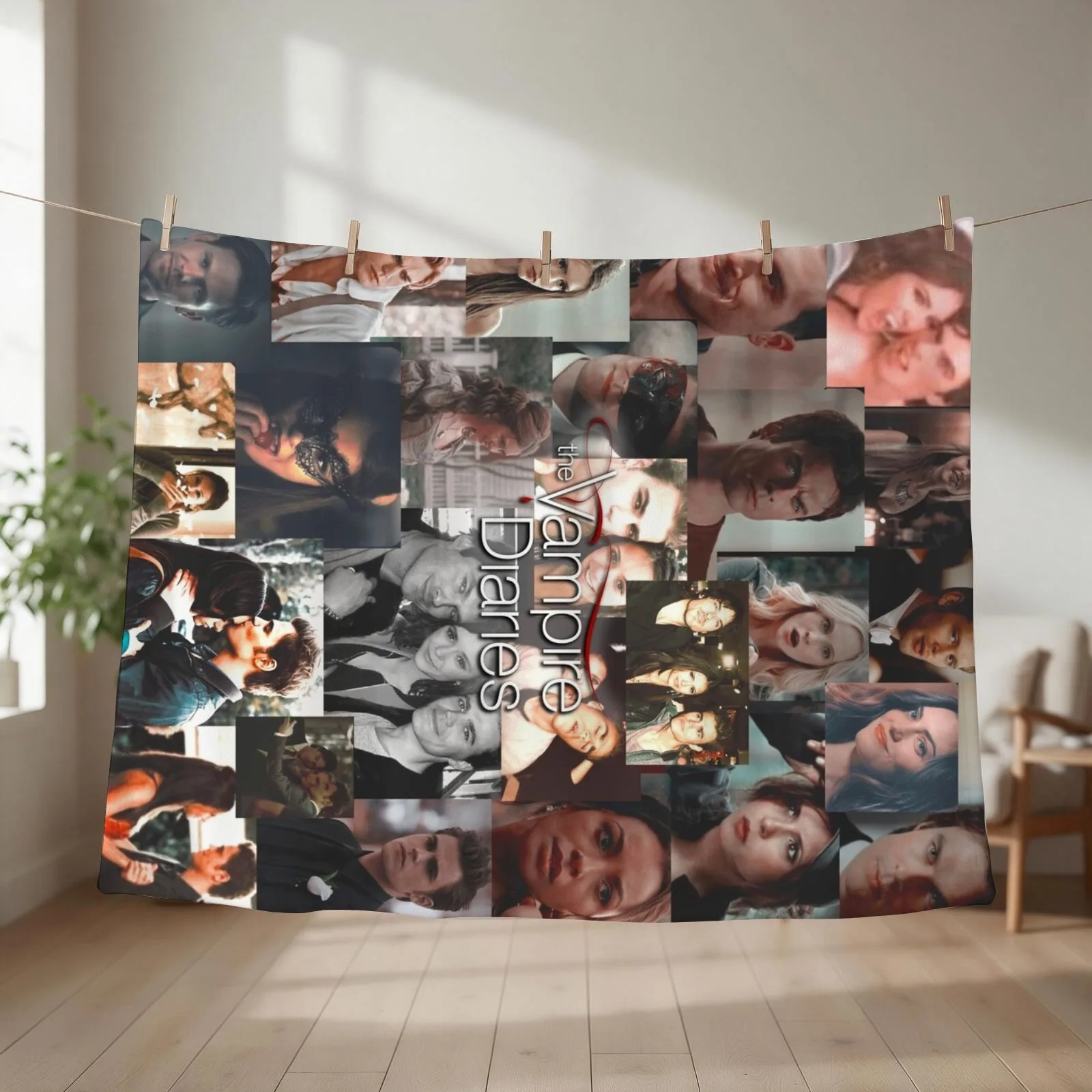 TVD Photo Collage Throw Blanket couch cozy soft plush fuzzy picnic outdoor blanket