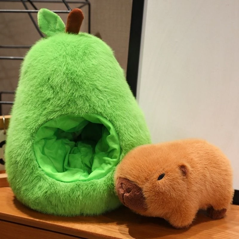 ในสต็อกน่ารัก Capybara Plush ของเล่น Plush Creative Avocado หมอนตกแต่งห้องที่ถอดออกได้ของเล่นสาววันเกิด/คริสต์มาสของขวัญ