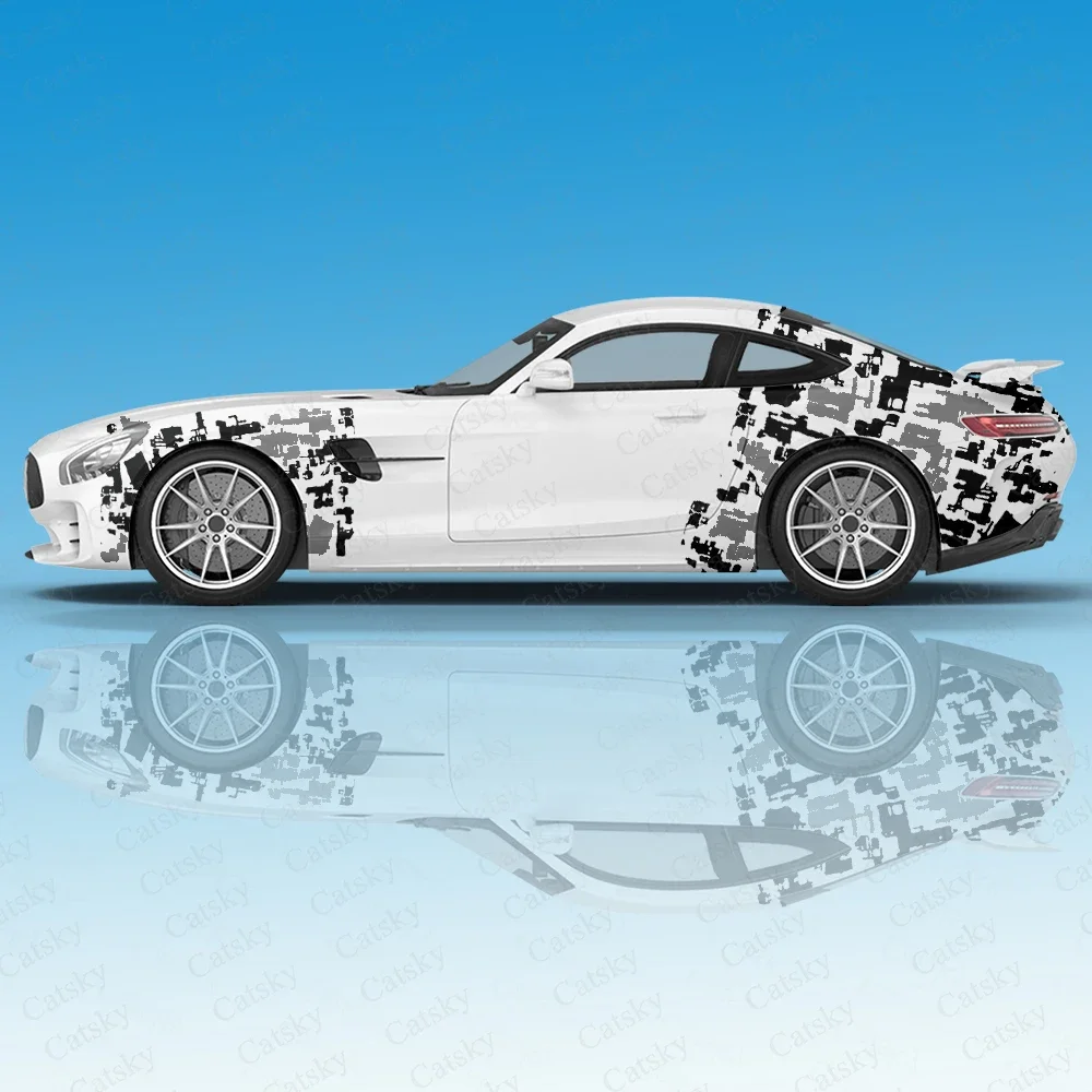 

abstract camouflage Car stickers ita car tuning racing vinyl decal wrap side graphics car door sticker side decal sticker