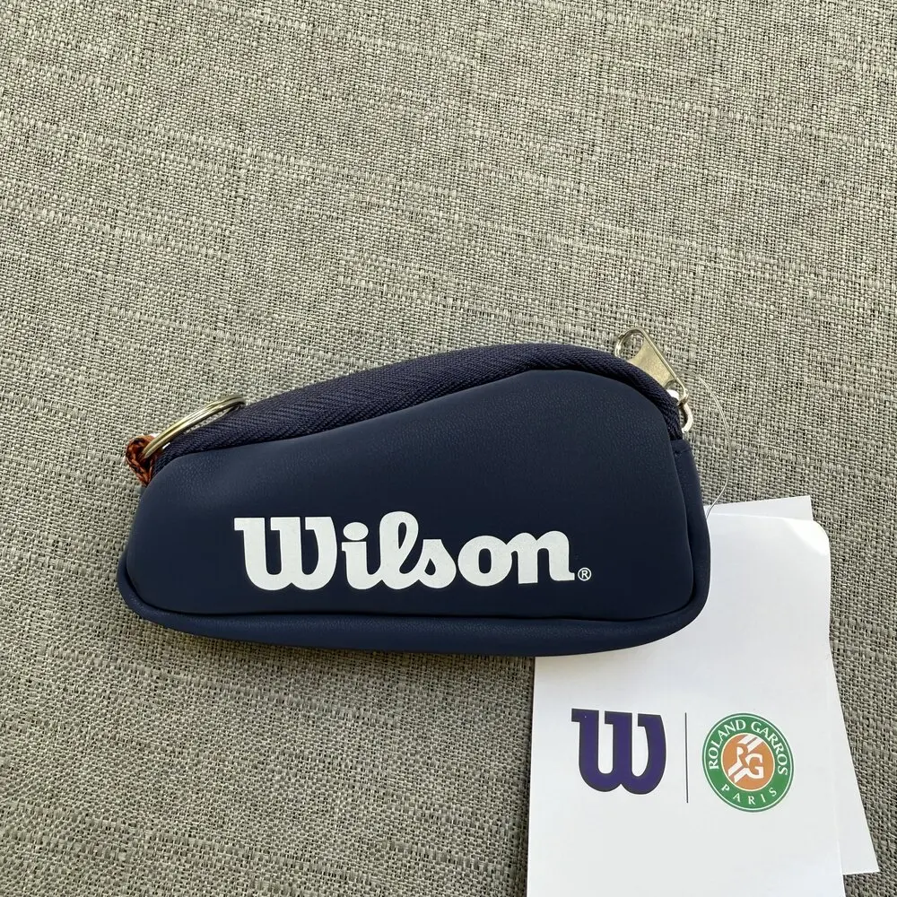 Wilson 2024 ROLAND GARROS KEY CHAIN BAG French Open Orange White Handheld Mini Tennis Accessory Keychain Pack RG