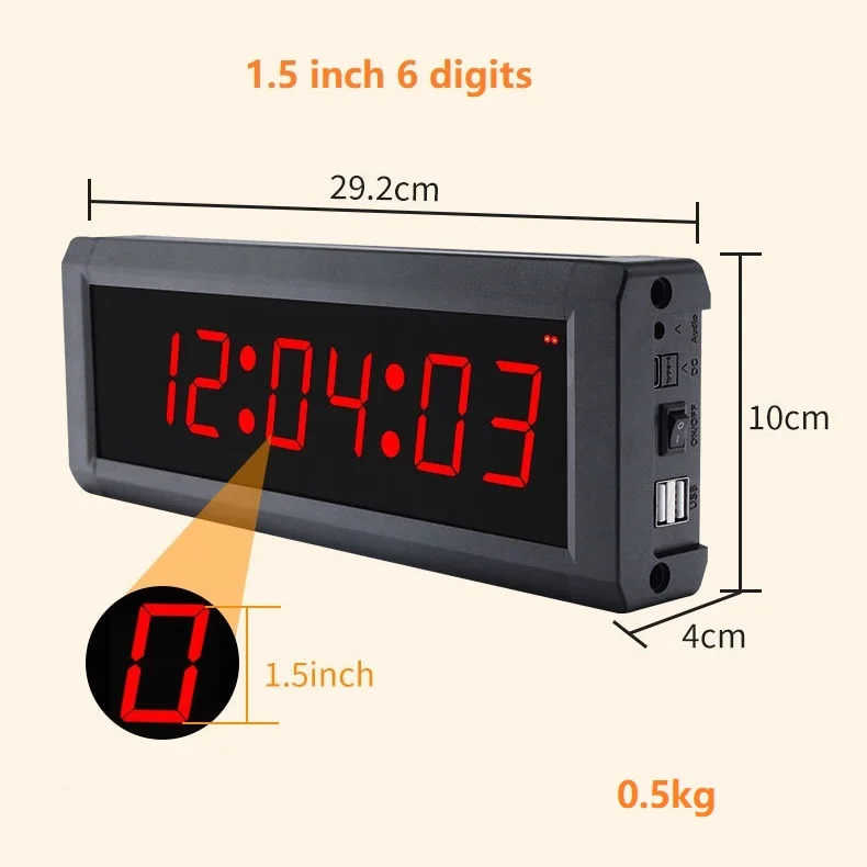 YIZHI 7-color Digits Multifunction Digital Countdown Timer, Rechargeable Battery Powered 10 Seconds Games Clock with Push Button