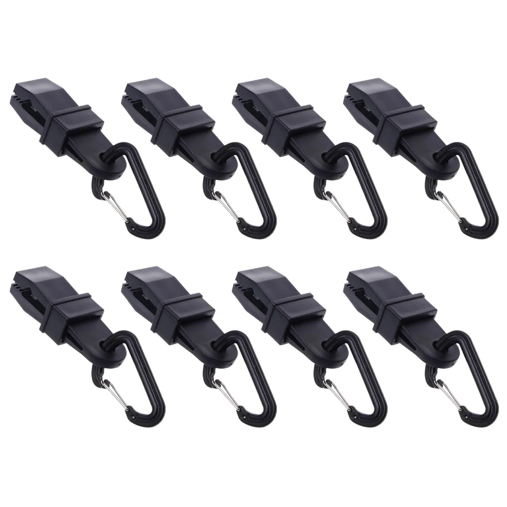 

8pcs Plastic Fastener Clips Peg Cordlock Fastener for Tent Awning (Black)