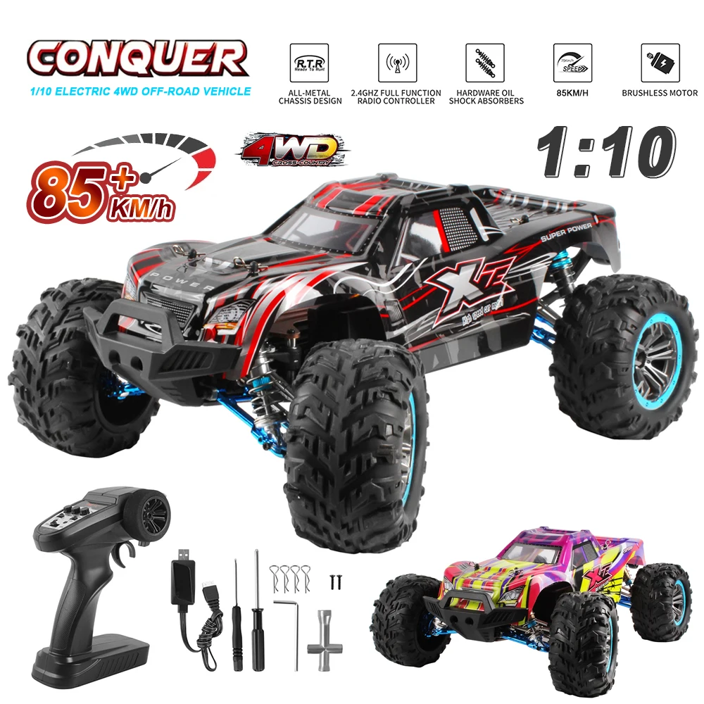 F21A 1:10 Full Scale 85KM/H High-speed 4WD RC Car With LED Off Road Remote Control Cars Drift Monster Truck for Adult Kids Toys