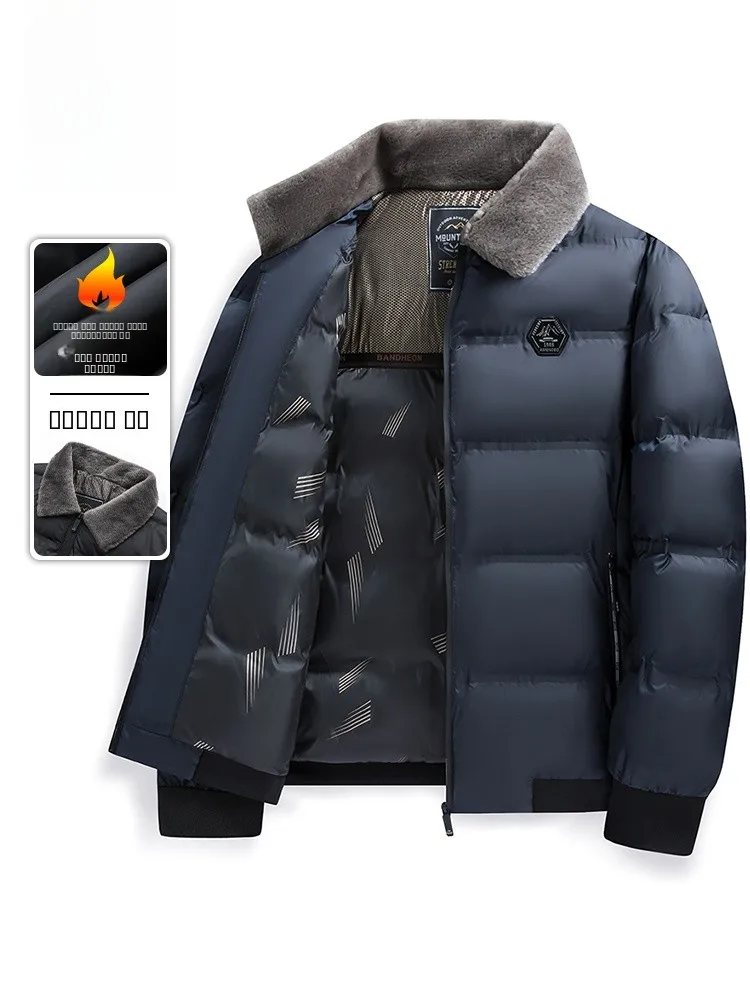 

Rn Men's ort Casual Cotton Jaet Zipper Collar Warmth Midlife Autumn Winter Polyester Fiber Busin Gentleman Sle