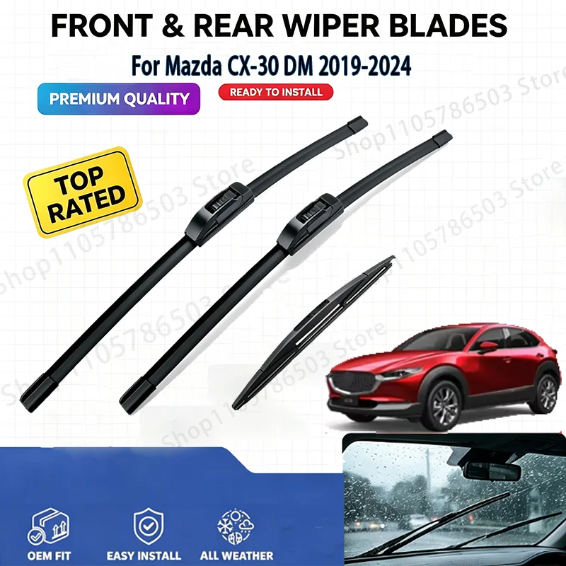 Quiet Wiper Blades Set For Mazda CX-30 DM 2019-2024 26