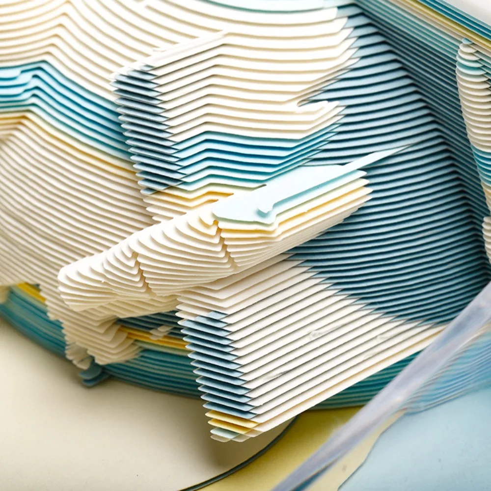 Hangzhou Paper Carving Model Space Laboratory Desktop Decoration 3D Stereo Paper Carving Tear Off Sticky Note Cultural Creative