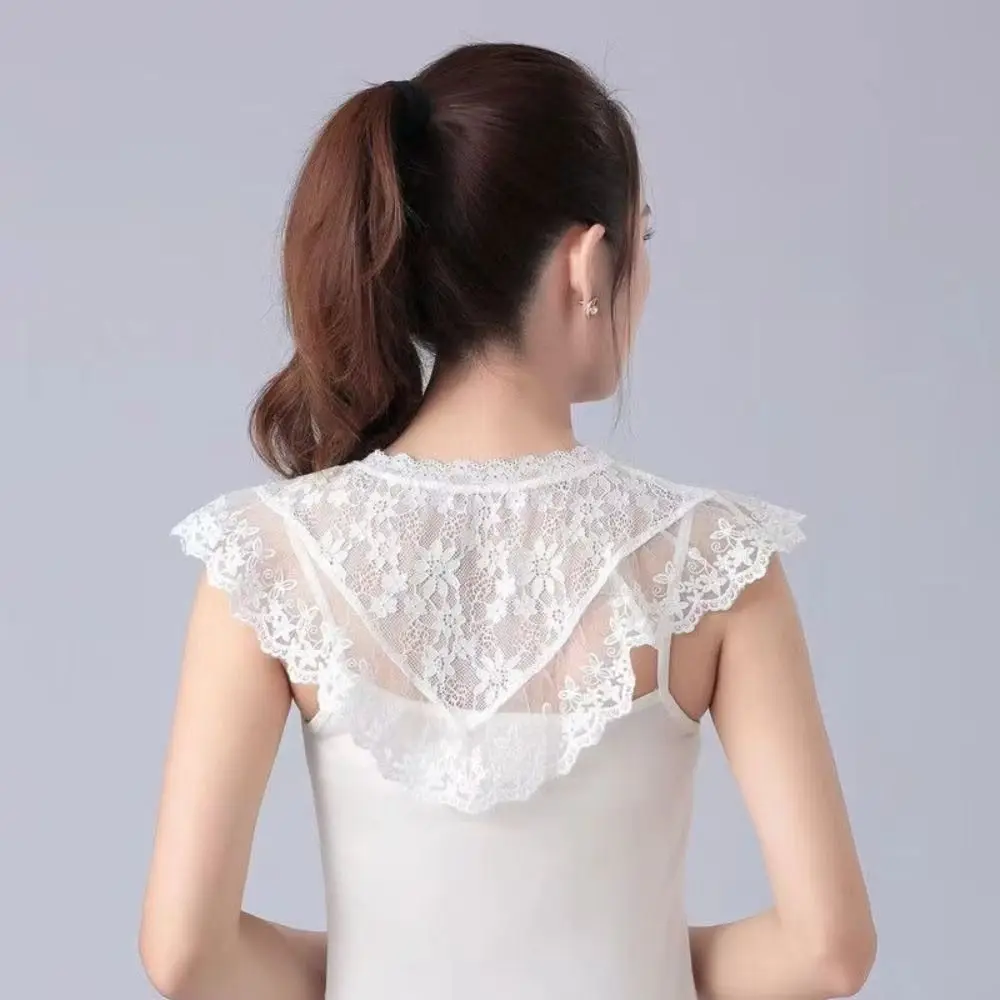 Шейный шарф, кружевной искусственный воротник, черный, белый цвет, съемный накладной воротник «сделай сам», женская накидка для женщин и девочек