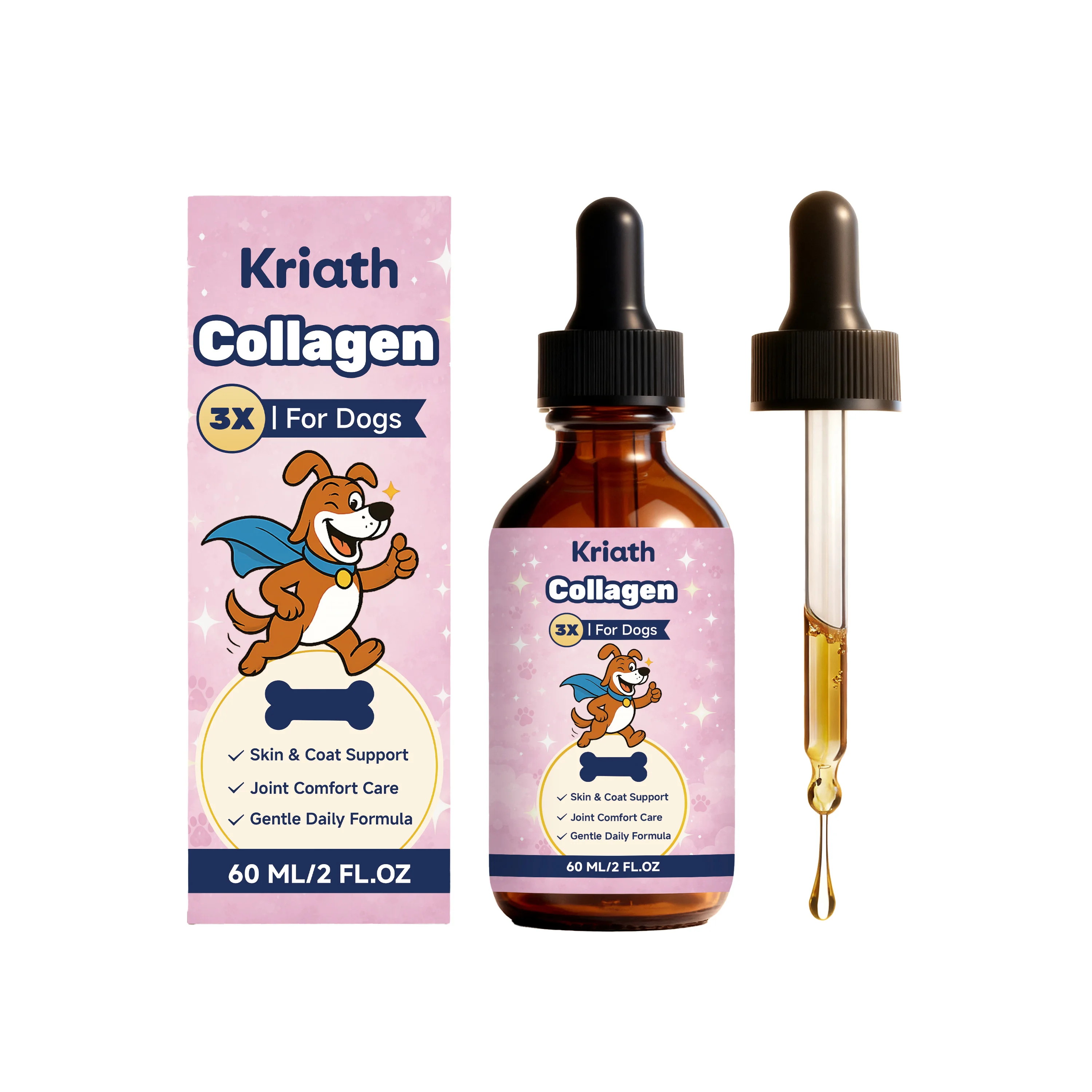 Dog Collagen Liquid Drops Enhance Joint Flexibility Strengthen Bone Improve Skin Condition Mild Daily Dog Nutritional Supplement 6