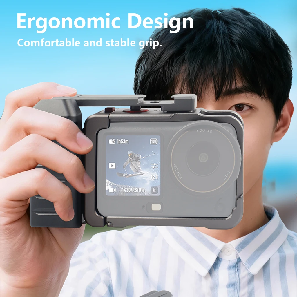 

Для Action6 Держатель камеры Металлическая клетка Ручка с креплением для холодной башмака для DJI OSMO Action 6 Аксессуары для камеры Фотография