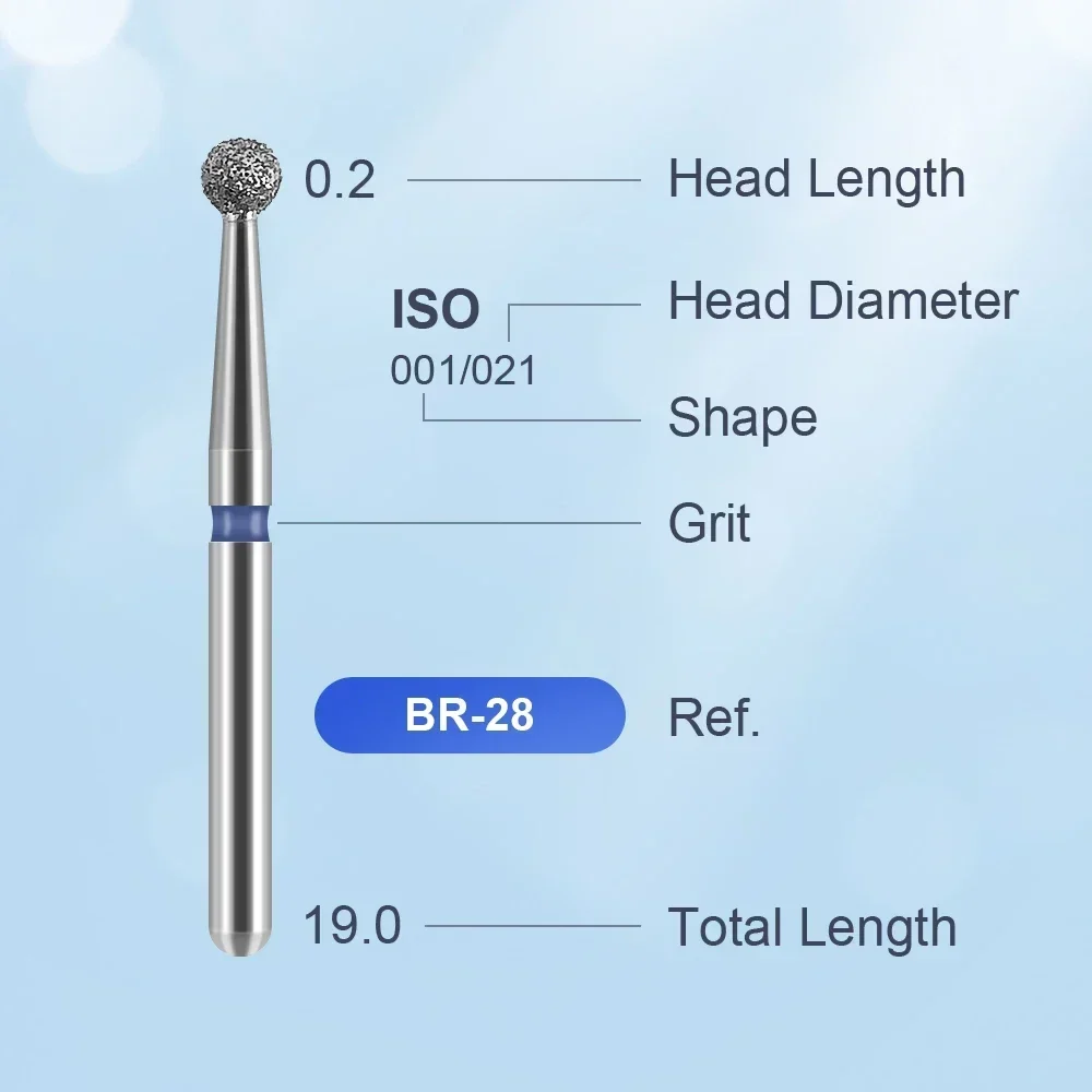 10 pcs/box Non-Corrosive High Hardness Diamond Drill Bits 1.6mm Shank, Precise Cutting, High Temperature Autoclave Sterilizable