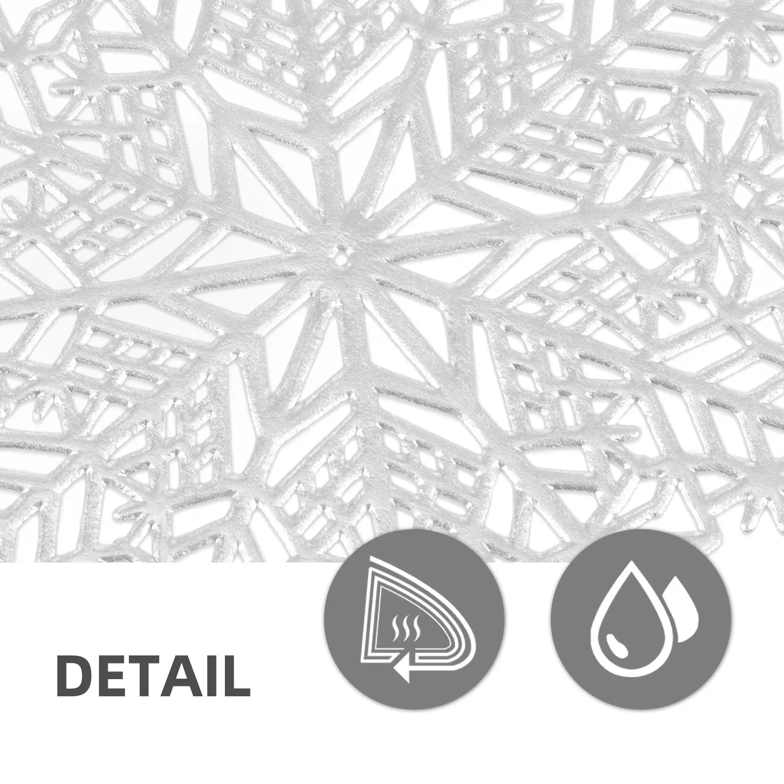 

6pcs Snowflake Coaster Set 10cm PVC Christmas Decor Elegant Cup Mat Home Coaster Table Pad Protective Heat Resistant