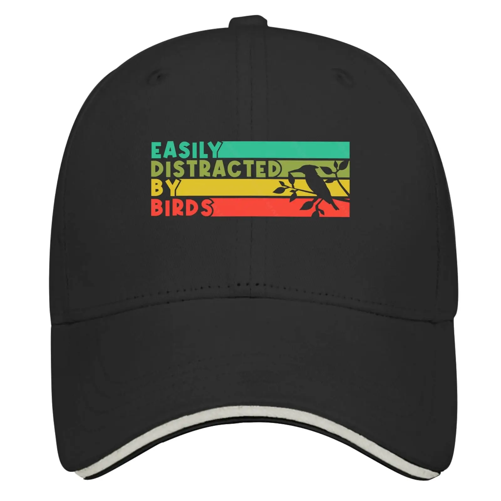 Bird Lovers are Easily Distracted by Interesting Birds caps Custom Baseball Cap AllBlack Mens Trucker Hats