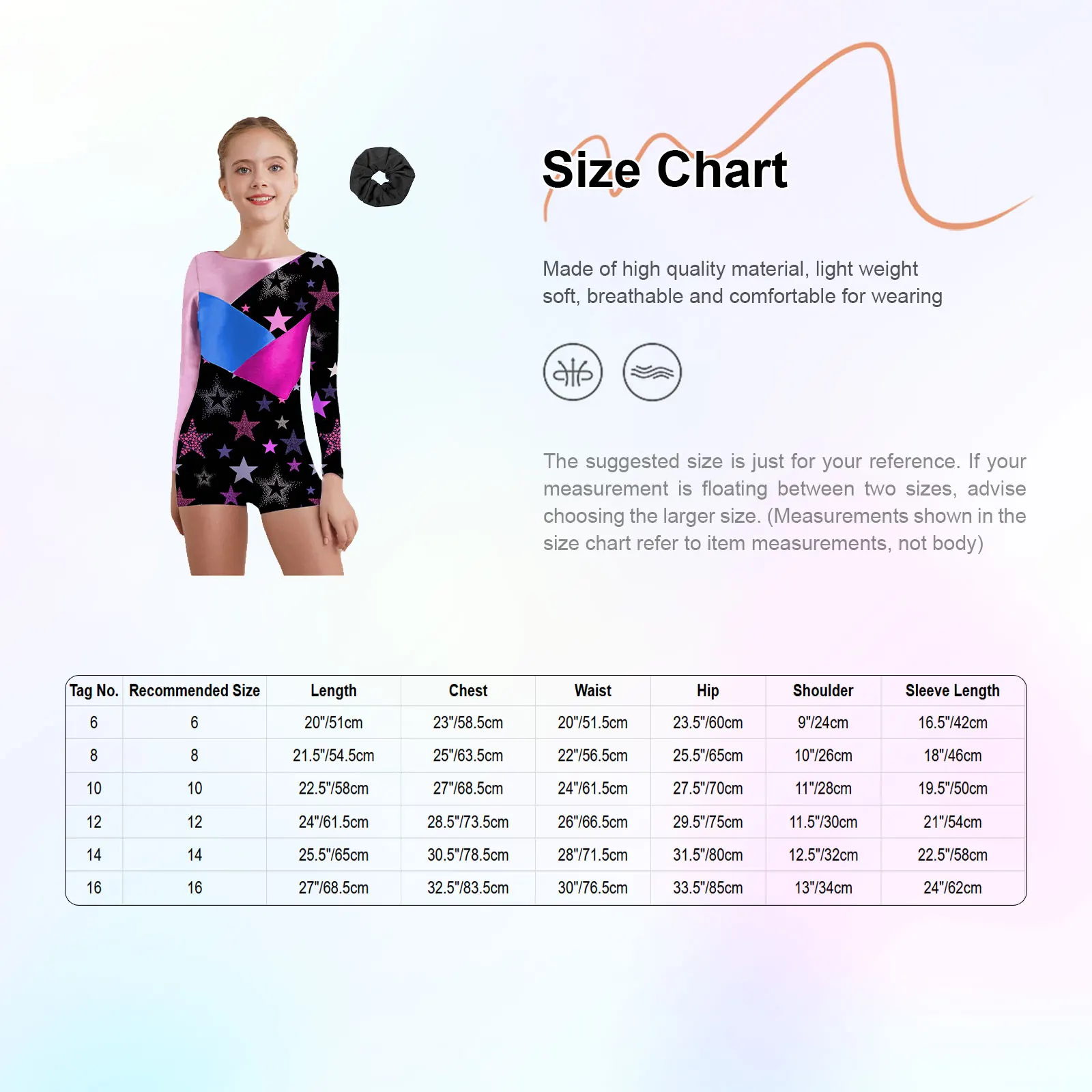 어린이 소녀 체조 발레 댄스 레오타드 긴 소매 메탈릭 샤이니 프린트 바디수트 피겨 스케이팅 요가 수영 스포츠 피트니스용