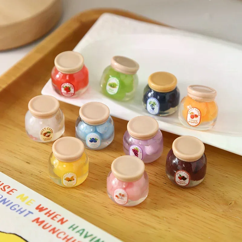 2 pezzi casa delle bambole simulazione frutta caramelle marmellata in scatola modello cucina accessori alimentari per la casa delle bambole arredamento bambini giochi di imitazione giocattoli regalo