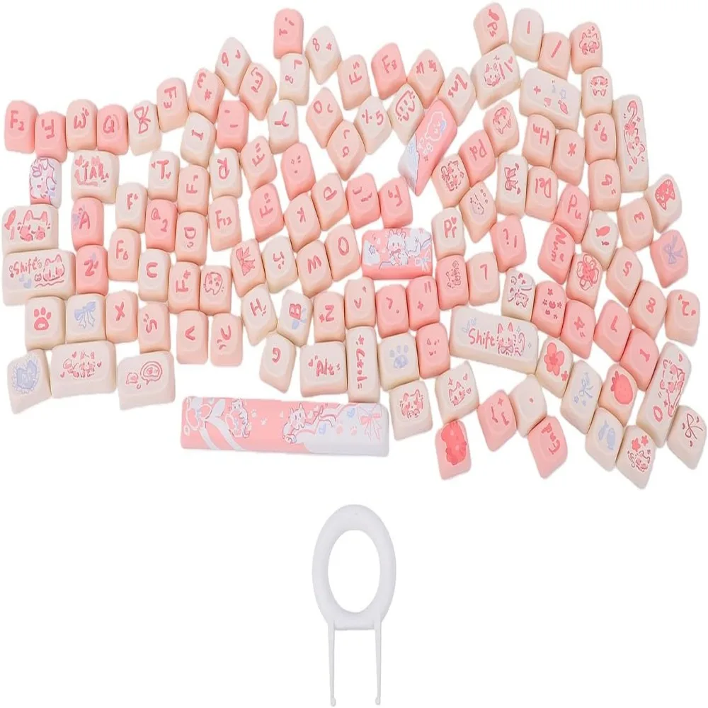 PBT PBT Keycaps Set Novelty Custom Keycaps for 6.25u Spacebar Fits 61/64/68/82/84/87/96/98/100/104/108‑Key Mechanical Keyboards