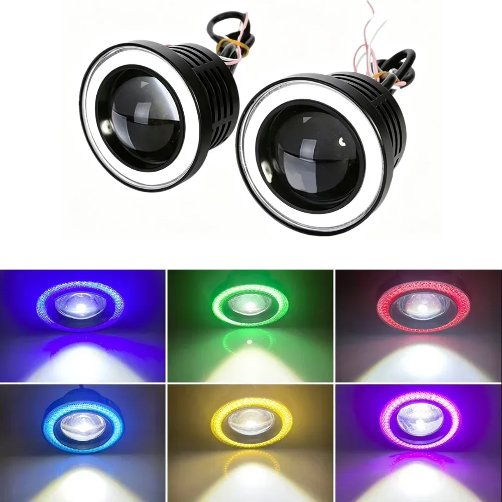 1/2PCS 3Inch Car Angel Eyes Fog Lamp DRL Led Headlamps Halo Rings Projector Led Headlights Daytime Running Day Light Turn Signal